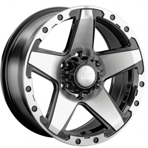 LS 8x17/6x139,7 ET25 D106,1 1284 BKF (конус, Колпак+лого)