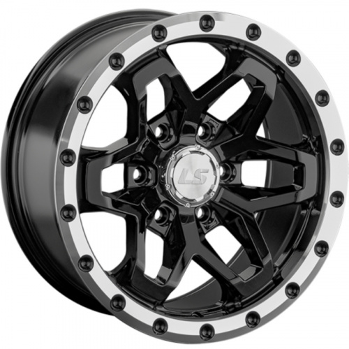 LS 9x17/6x139,7 ET15 D106,1 1350 BKL (конус, Колпак+лого)