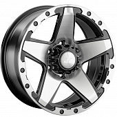 LS 8x17/6x139,7 ET25 D106,1 1284 BKF (конус, Колпак+лого)